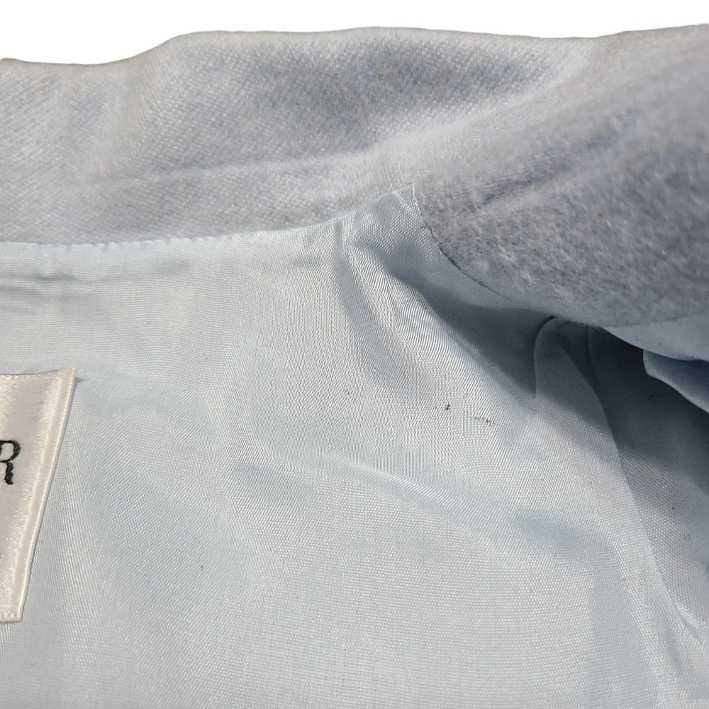 Oscar de la Renta Wool Cashmere Jacket Sky Blue - Picture 6 of 6